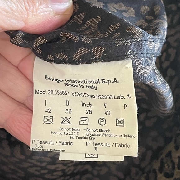 VINTAGE FENDI brown black Animal PRINT JACKET - Picture 15 of 16